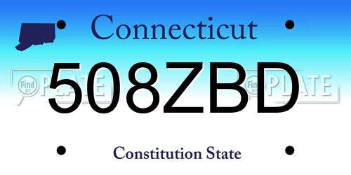 508ZBD Connecticut License Plate