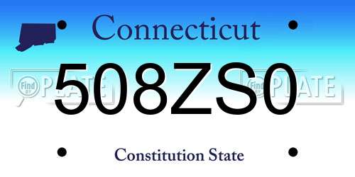 508ZS0 Connecticut License Plate