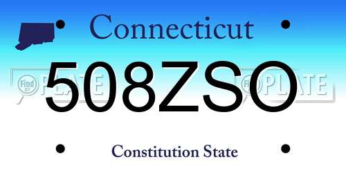 508ZSO Connecticut License Plate