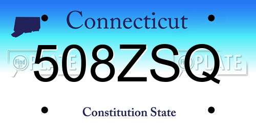 508ZSQ Connecticut License Plate