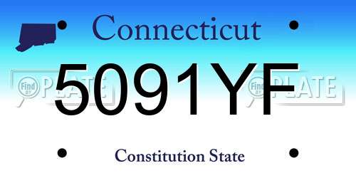 5091YF Connecticut License Plate