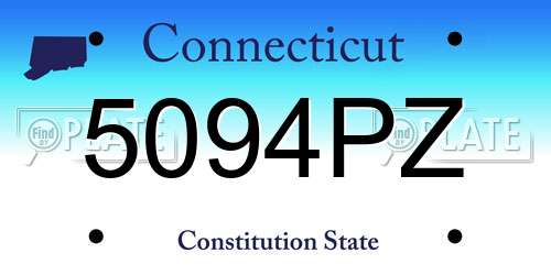 5094PZ Connecticut License Plate