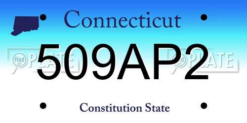 509AP2 Connecticut License Plate