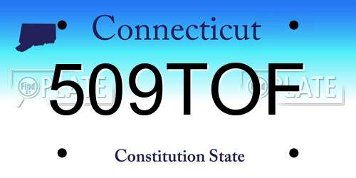 509TOF Connecticut License Plate