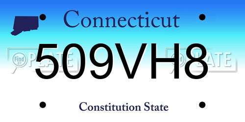 509VH8 Connecticut License Plate