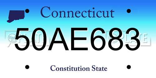 50AE683 Connecticut License Plate