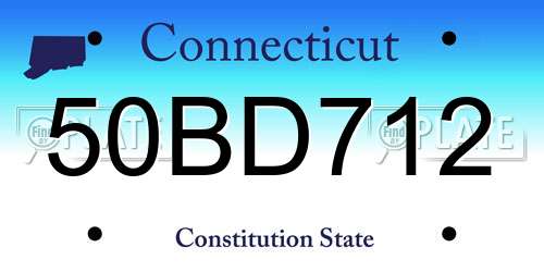 50BD712 Connecticut License Plate