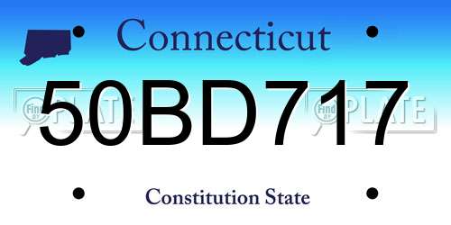 50BD717 Connecticut License Plate
