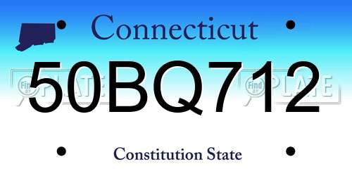 50BQ712 Connecticut License Plate