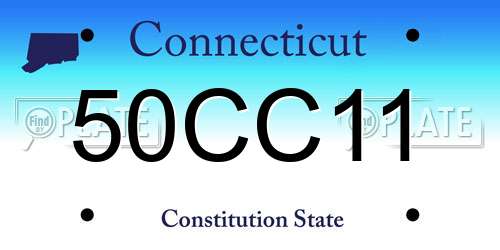 50CC11 Connecticut License Plate