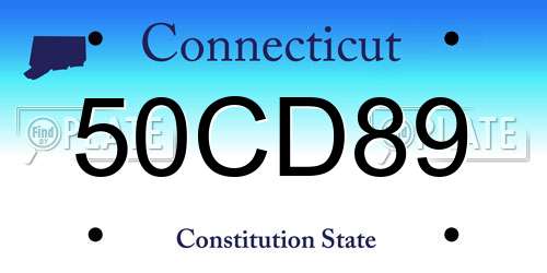 50CD89 Connecticut License Plate