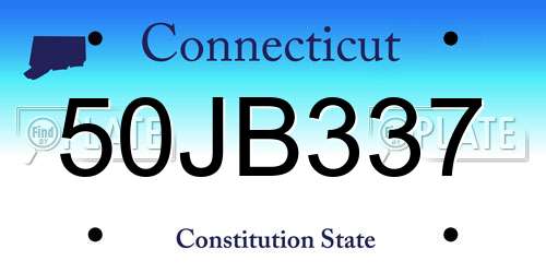 50JB337 Connecticut License Plate