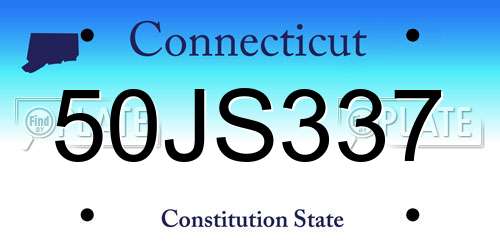 50JS337 Connecticut License Plate