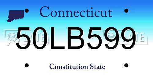 50LB599 Connecticut License Plate