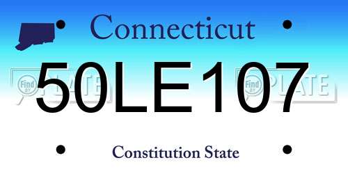 50LE107 Connecticut License Plate
