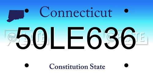 50LE636 Connecticut License Plate