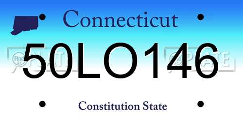 50LO146 Connecticut License Plate