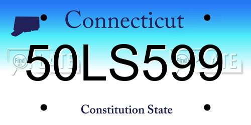 50LS599 Connecticut License Plate