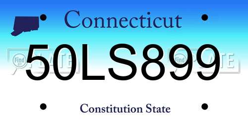 50LS899 Connecticut License Plate