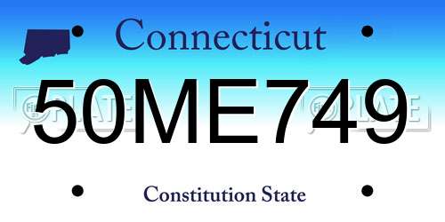 50ME749 Connecticut License Plate