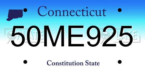 50ME925 Connecticut License Plate