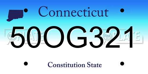 50OG321 Connecticut License Plate