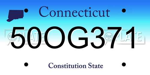 50OG371 Connecticut License Plate