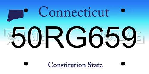 50RG659 Connecticut License Plate