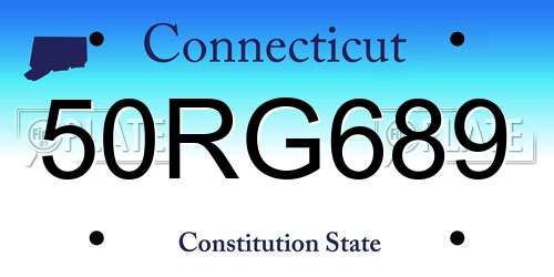 50RG689 Connecticut License Plate
