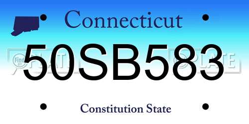 50SB583 Connecticut License Plate