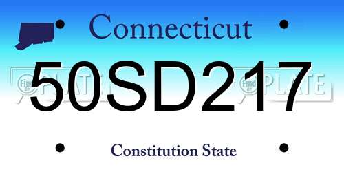 50SD217 Connecticut License Plate