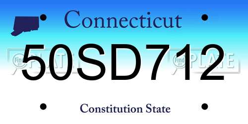 50SD712 Connecticut License Plate