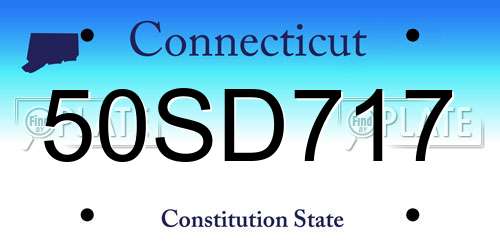 50SD717 Connecticut License Plate