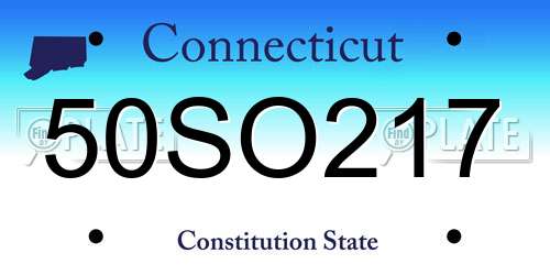 50SO217 Connecticut License Plate
