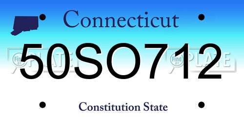 50SO712 Connecticut License Plate