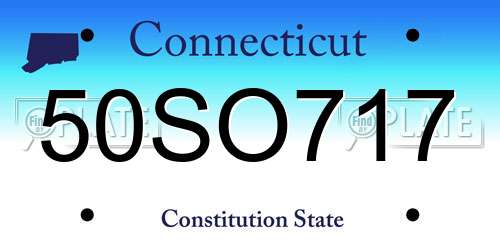 50SO717 Connecticut License Plate
