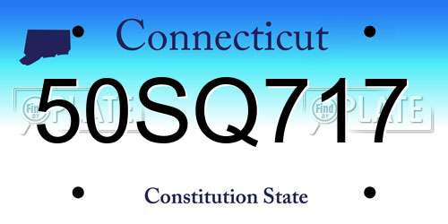 50SQ717 Connecticut License Plate