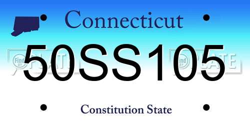50SS105 Connecticut License Plate