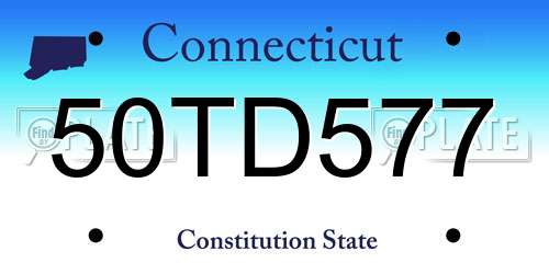 50TD577 Connecticut License Plate
