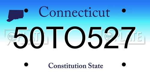 50TO527 Connecticut License Plate