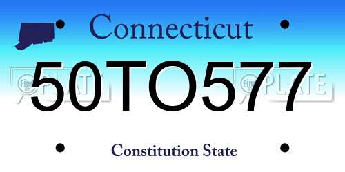 50TO577 Connecticut License Plate