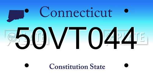 50VT044 Connecticut License Plate