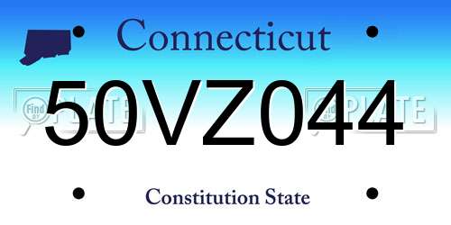 50VZ044 Connecticut License Plate