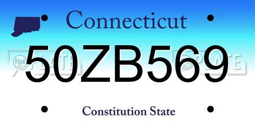 50ZB569 Connecticut License Plate