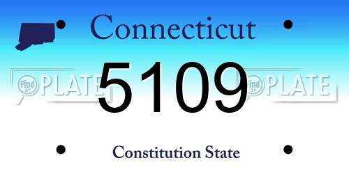 5109 Connecticut License Plate