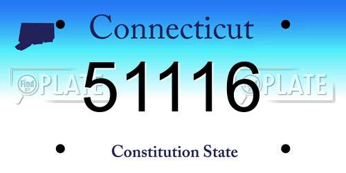 51116 Connecticut License Plate