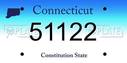 51122 Connecticut License Plate