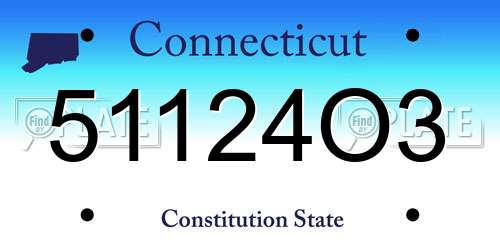 51124O3 Connecticut License Plate