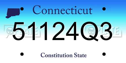 51124Q3 Connecticut License Plate