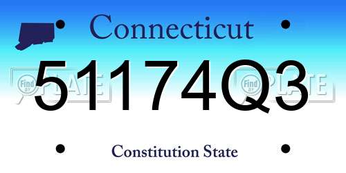 51174Q3 Connecticut License Plate